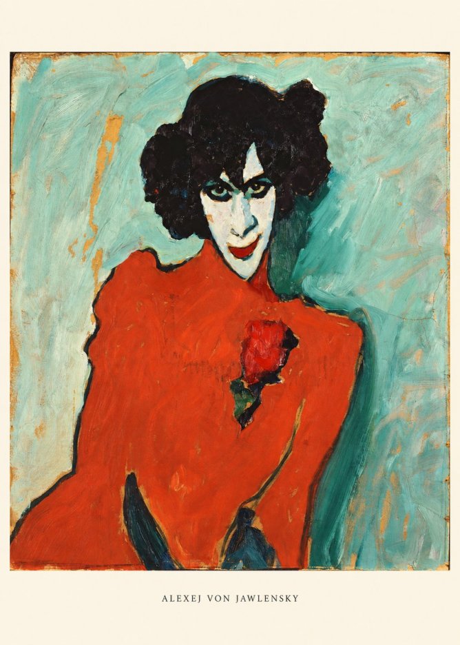 Alexej von Jawlensky Woman with Red Rose No6 - Póster