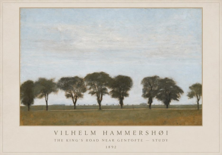 Vilhelm Hammershøi The King's Road Near Gentofte - Study No1 - Póster