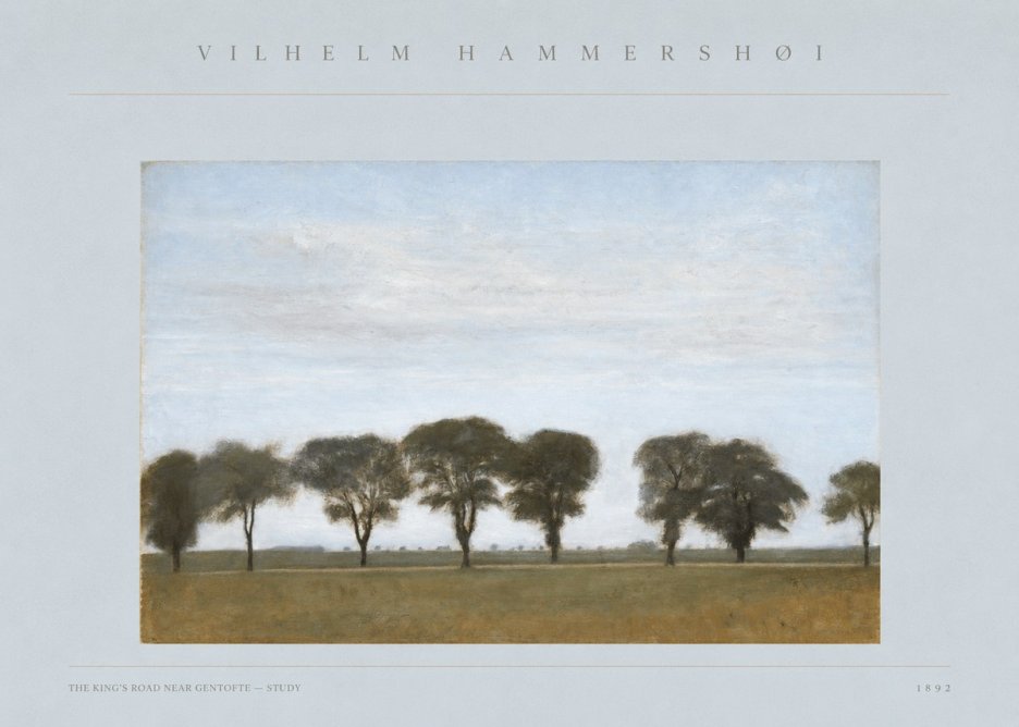 Vilhelm Hammershøi The King's Road Near Gentofte - Study No3 - Póster