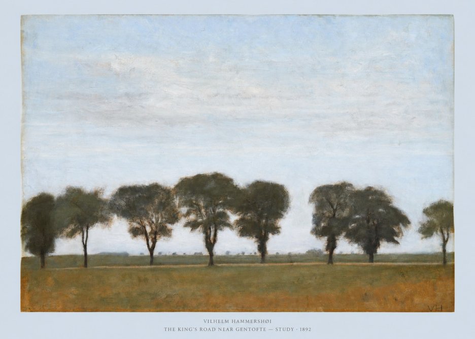 Vilhelm Hammershøi The King's Road Near Gentofte - Study No6 - Póster
