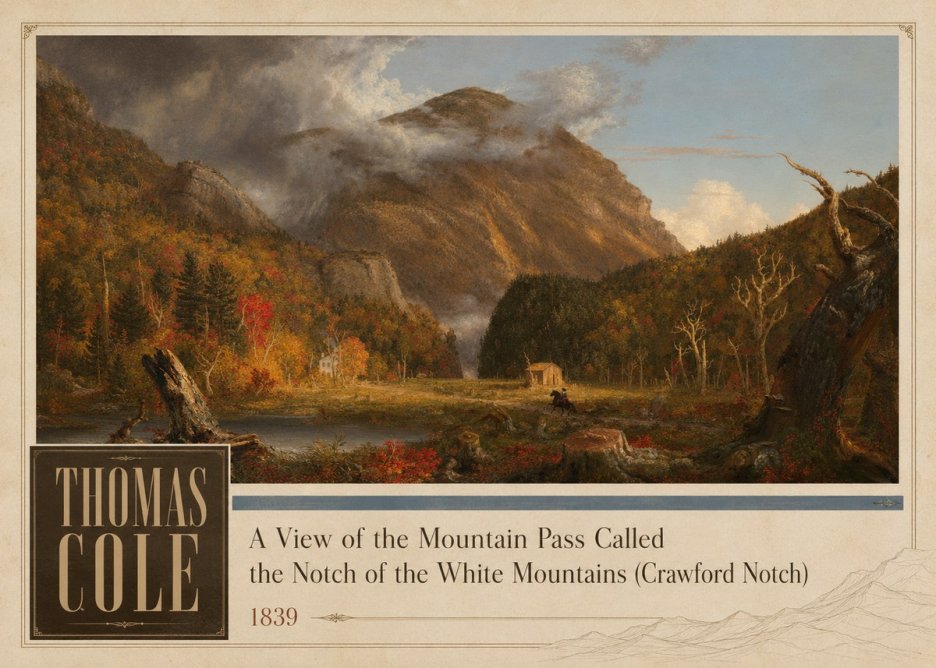 Thomas Cole A View of the Mountain Pass Called the Notch of the White Mountains (Crawford Notch) I No2 - Póster