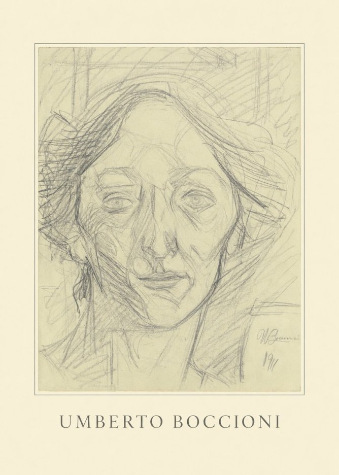 Umberto Boccioni Head of a Woman No3 - Póster