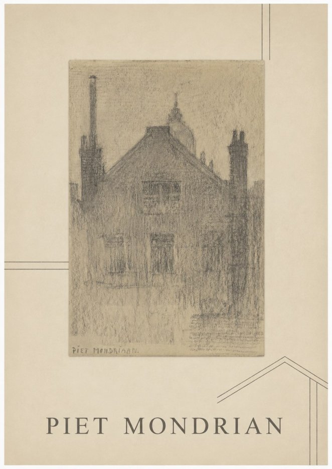 Piet Mondrian House Study No1 - Póster