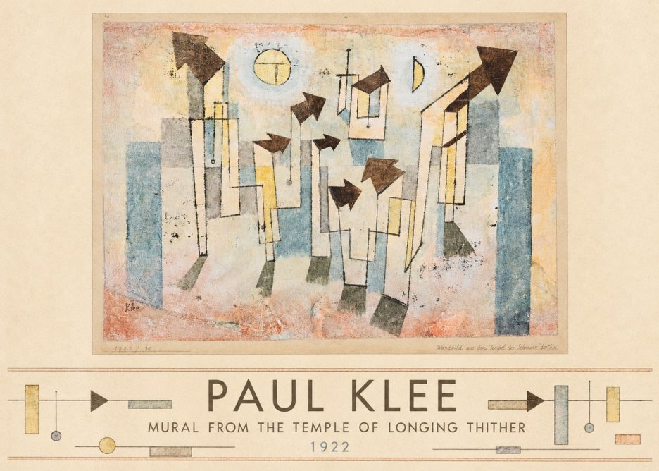 Paul Klee Mural from the Temple of Longing Thither No3 - Póster