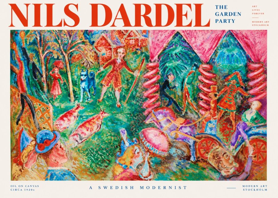 Nils Dardel The Garden Party No5 - Póster