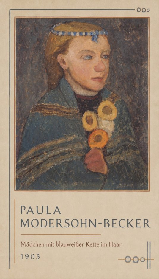 Paula Modersohn-Becker Mädchen Mit Blauweißer Kette Im Haar No1 - Póster