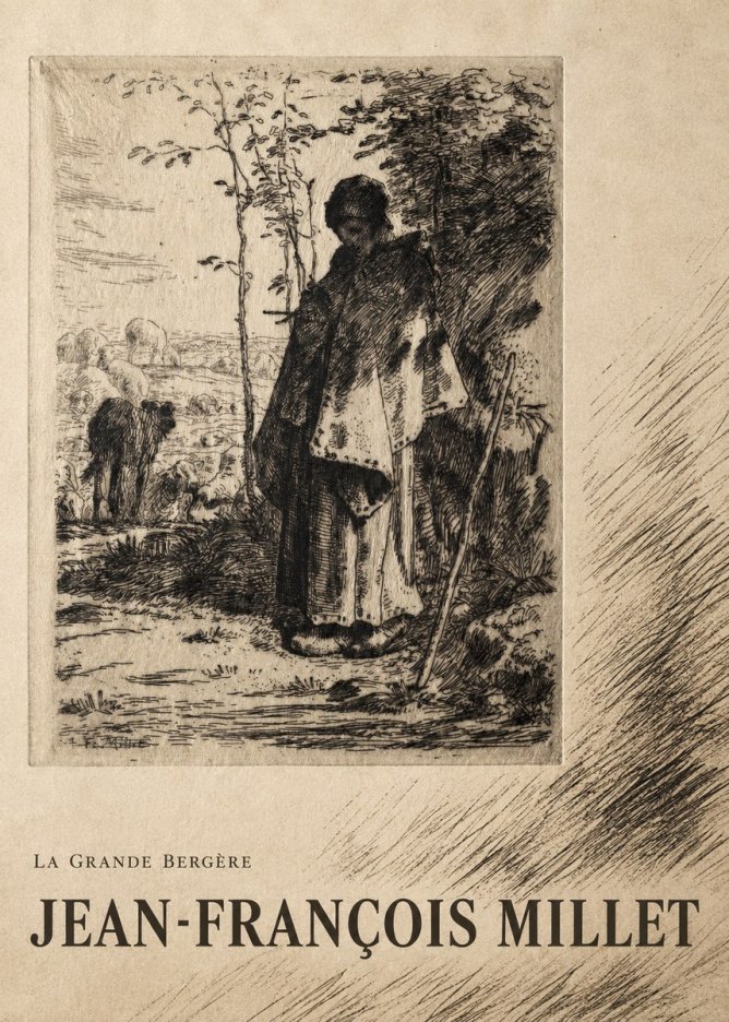 Jean-François Millet La Grande Bergère No4 - Póster