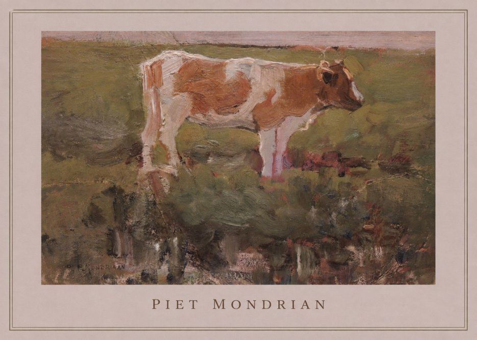 Piet Mondrian Cow No3 - Póster