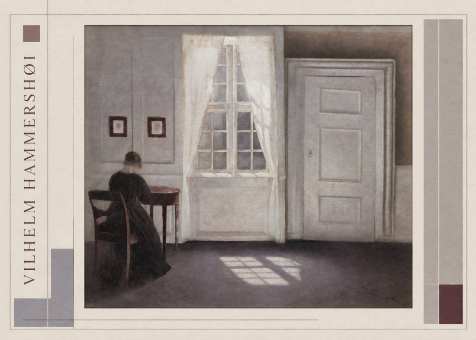 Vilhelm Hammershøi Interior with a Woman at a Table No2 - Póster