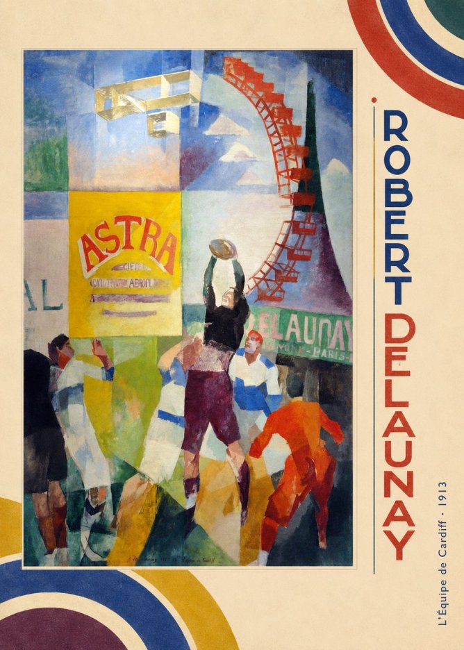 Robert Delaunay L'équipe De Cardiff - 1913 No2 - Póster