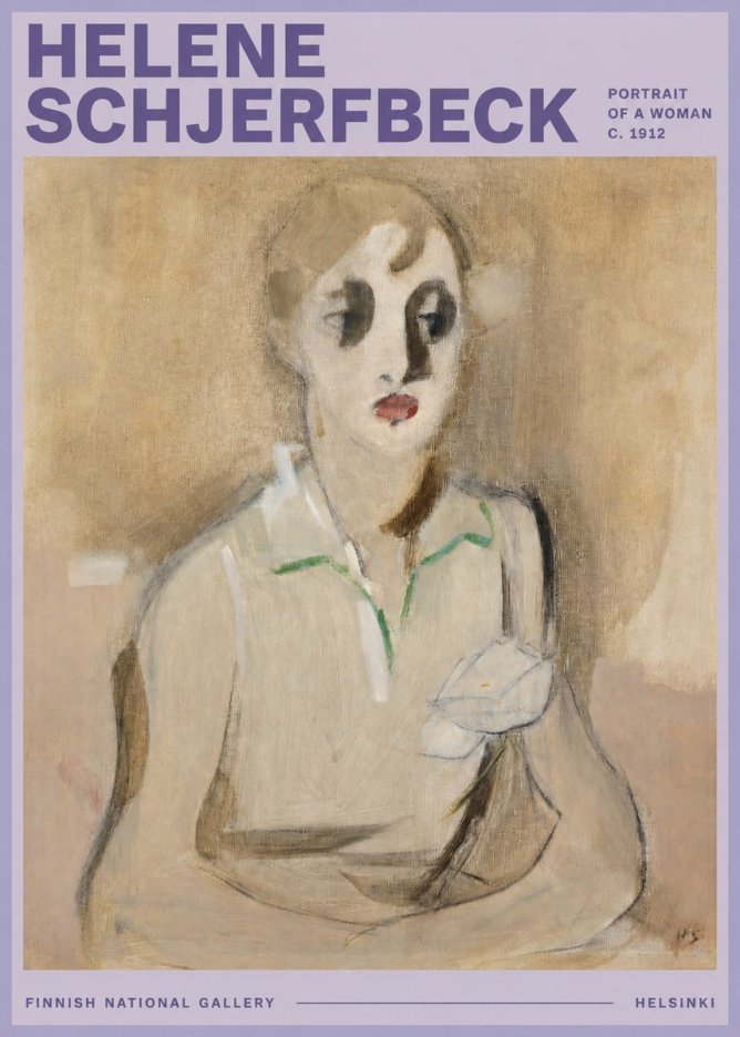 Helene Schjerfbeck Portrait of a Woman I No3 - Póster