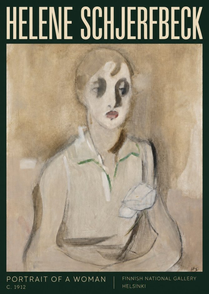 Helene Schjerfbeck Portrait of a Woman I No4 - Póster
