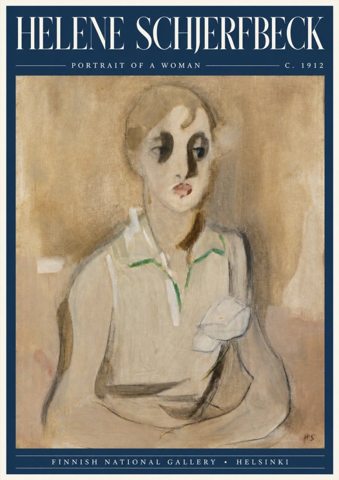 Helene Schjerfbeck Portrait of a Woman I No5 - Póster