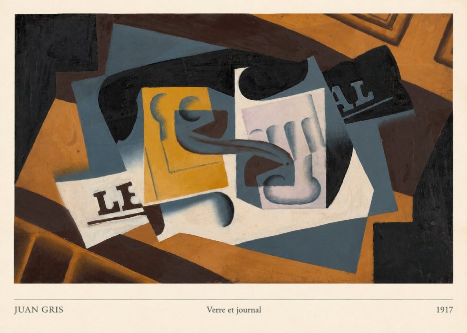 Juan Gris Verre Et Journal No6 - Póster