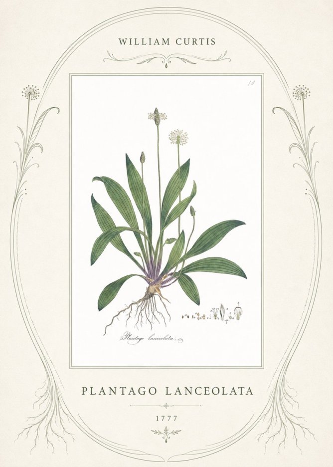 William Curtis Plantago Lanceolata I No4 - Póster