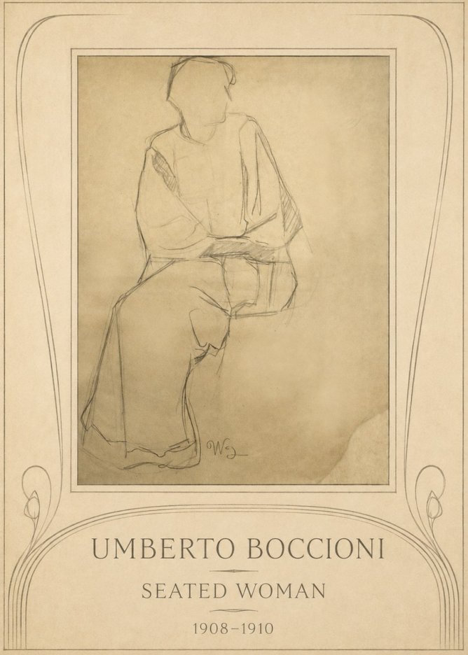 Umberto Boccioni Seated Woman No3 - Póster