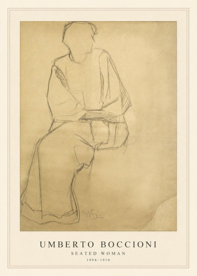 Umberto Boccioni Seated Woman No4 - Póster