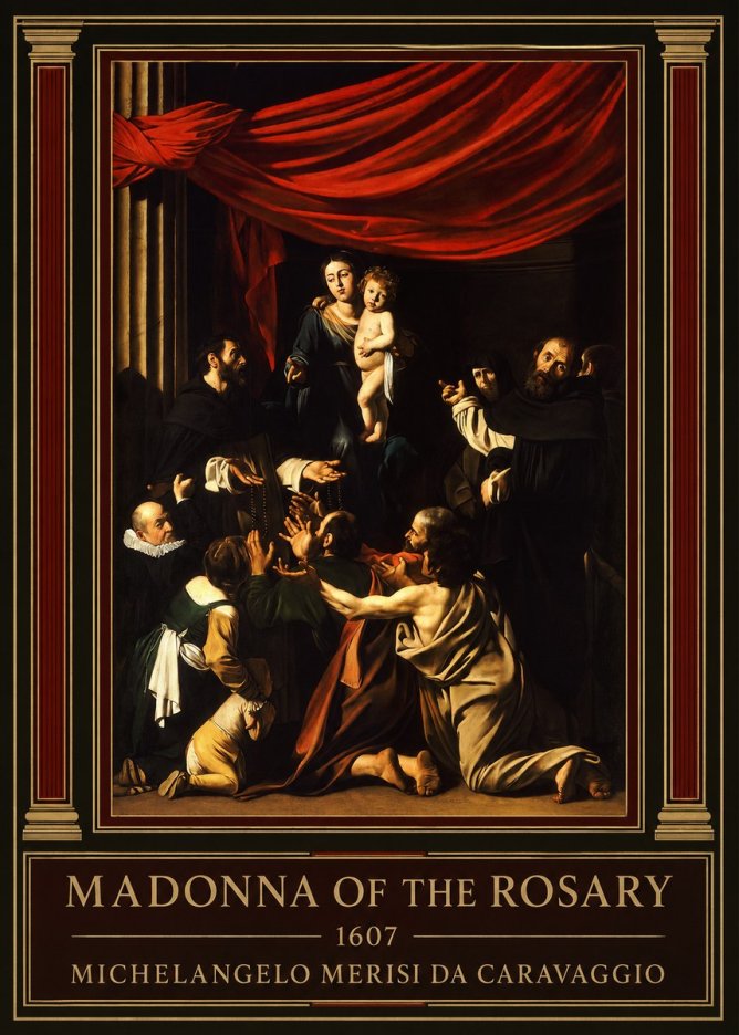 Michelangelo Merisi da Caravaggio Madonna of the Rosary No1 - Póster