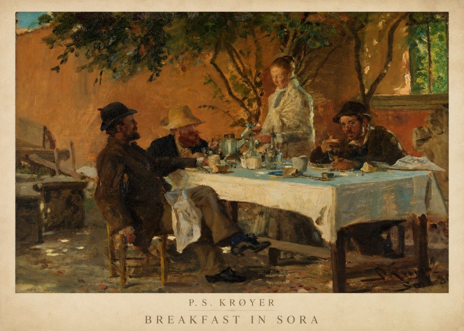 P.S. Krøyer Breakfast in Sora No3 - Póster