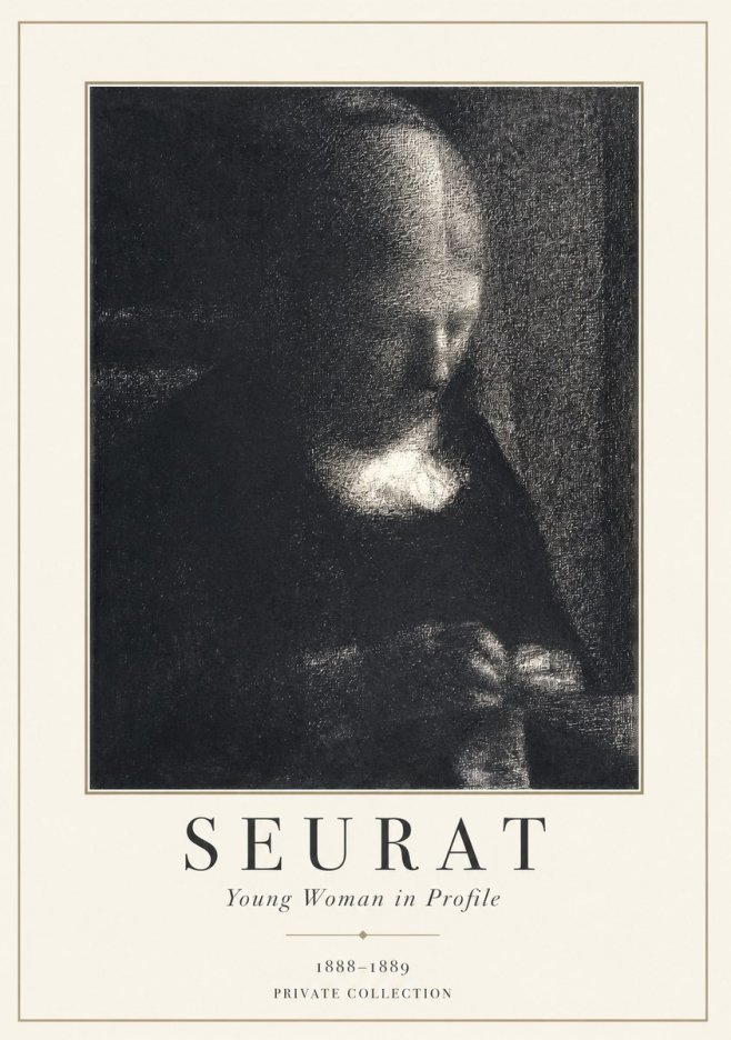 Seurat Young Woman in Profile No1 - Póster