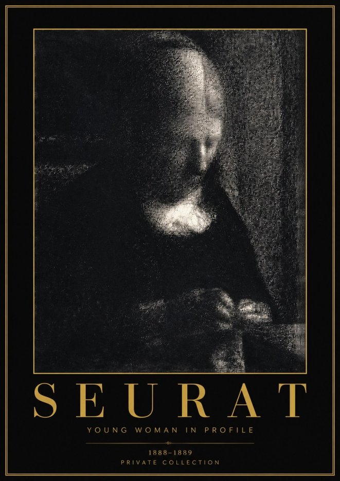 Seurat Young Woman in Profile No4 - Póster
