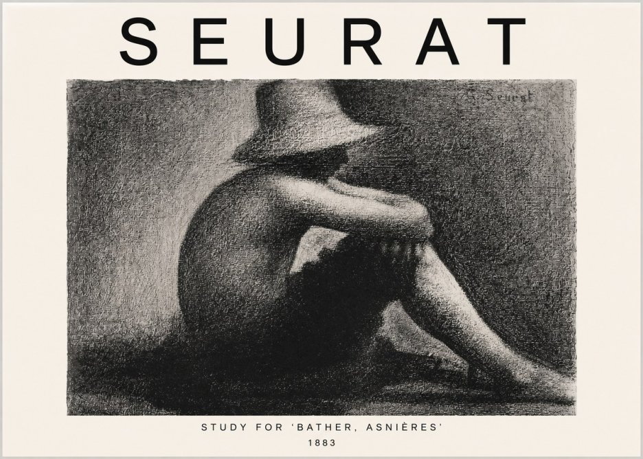 Seurat Study for 'Bather, Asnières' No3 - Póster