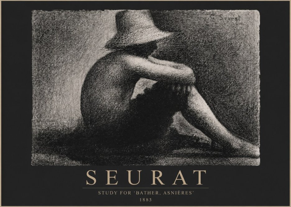 Seurat Study for 'Bather, Asnières' No4 - Póster
