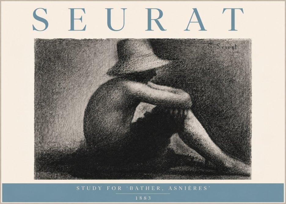 Seurat Study for 'Bather, Asnières' No6 - Póster