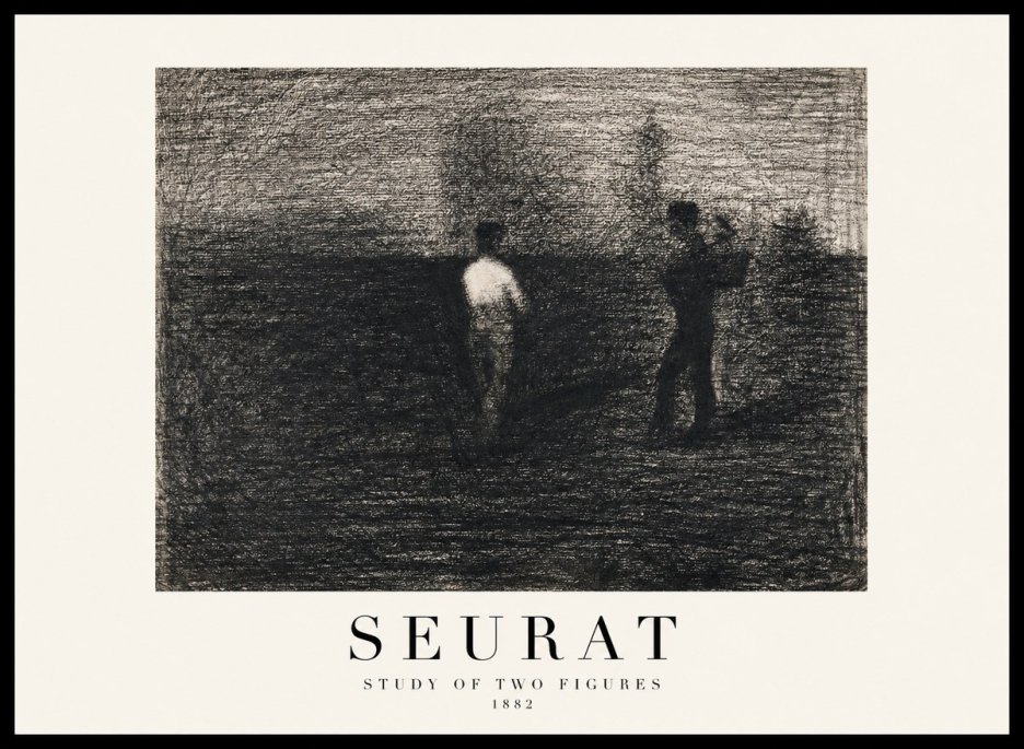 Seurat Study of Two Figures No1 - Póster