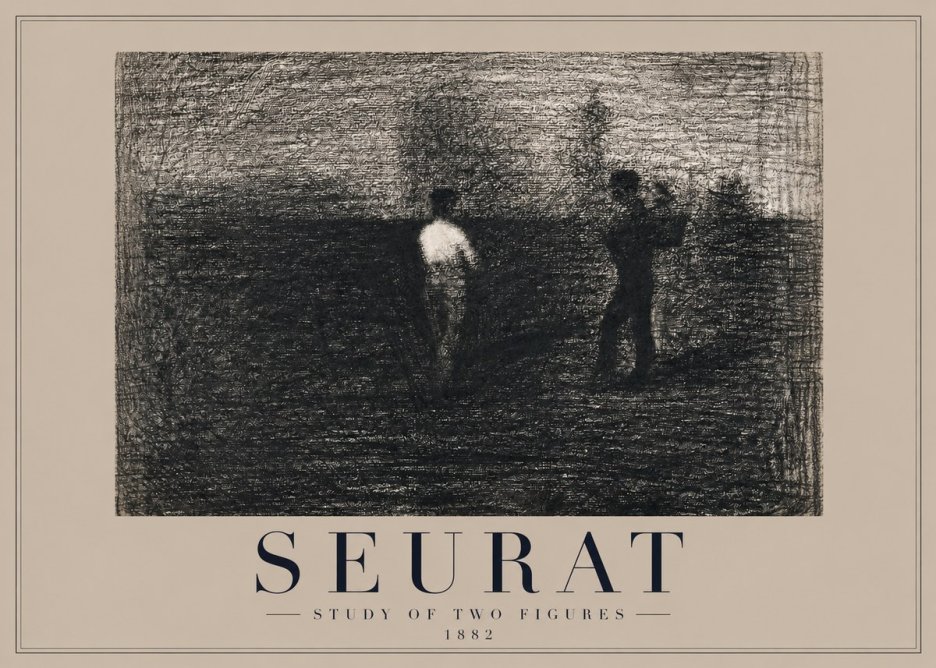 Seurat Study of Two Figures No2 - Póster