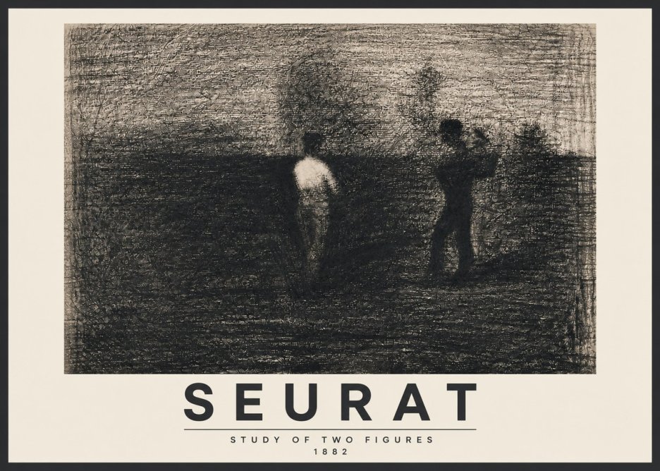 Seurat Study of Two Figures No3 - Póster
