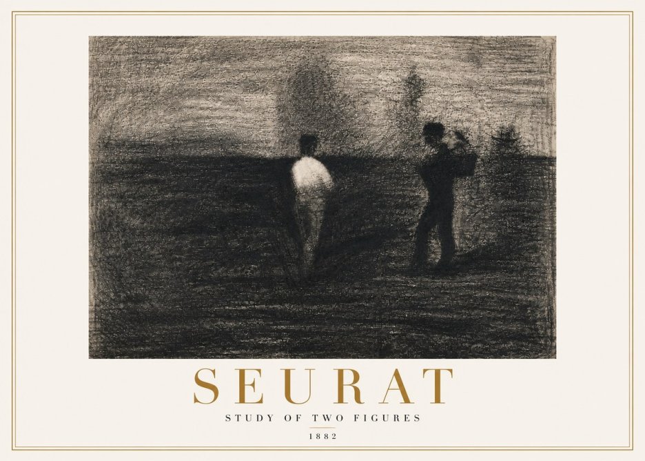 Seurat Study of Two Figures No4 - Póster