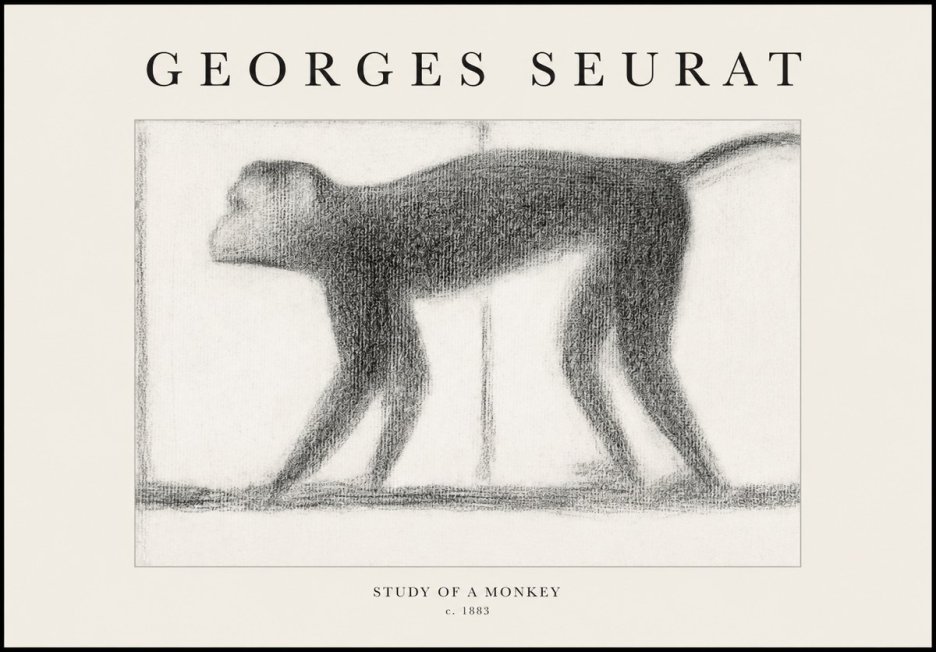 Seurat Study of a Monkey No1 - Póster