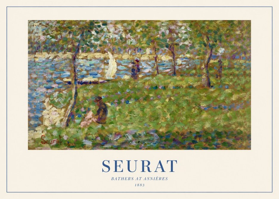 Seurat Bathers at Asnières I No1 - Póster