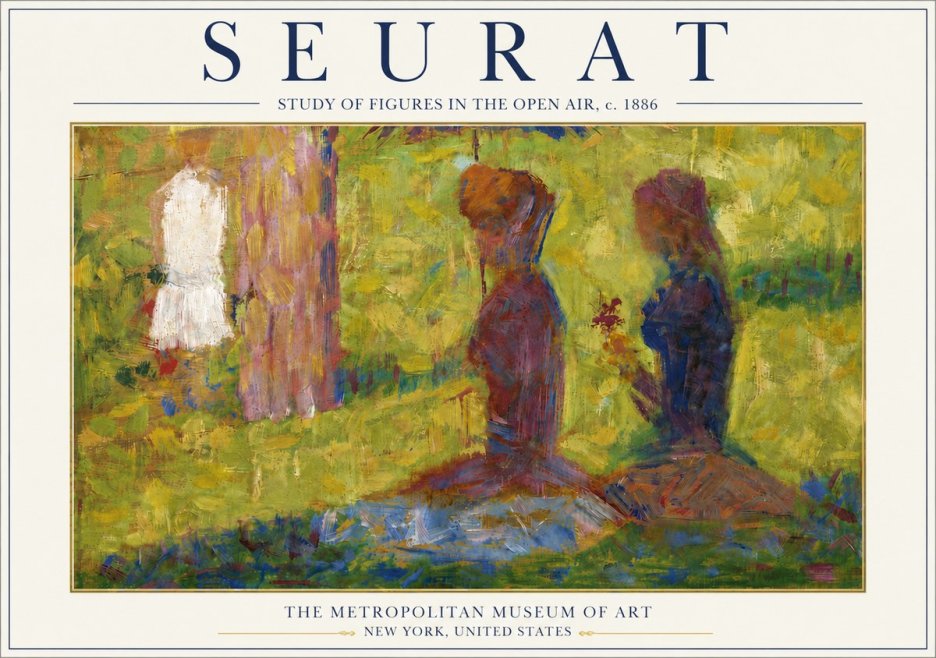 Seurat Study of Figures in the Open Air, C. 1886 No6 - Póster