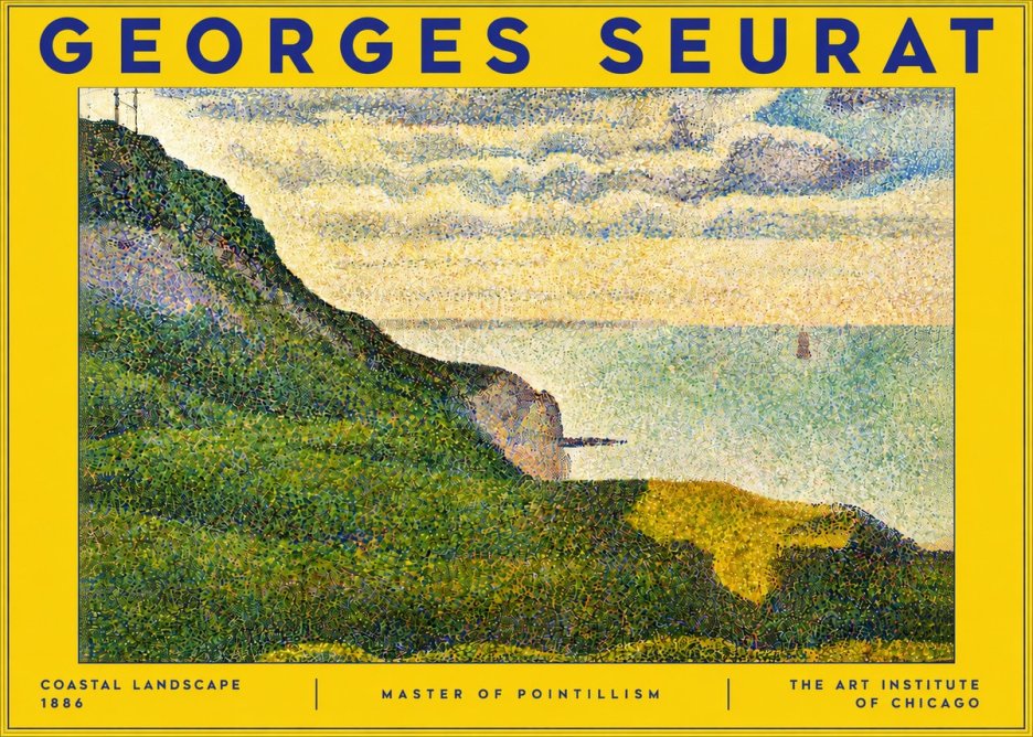 Seurat Coastal Landscape, 1886 No6 - Póster