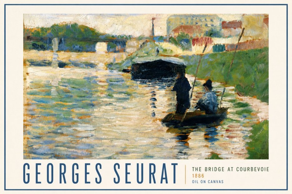 Seurat The Bridge at Courbevoie No4 - Póster