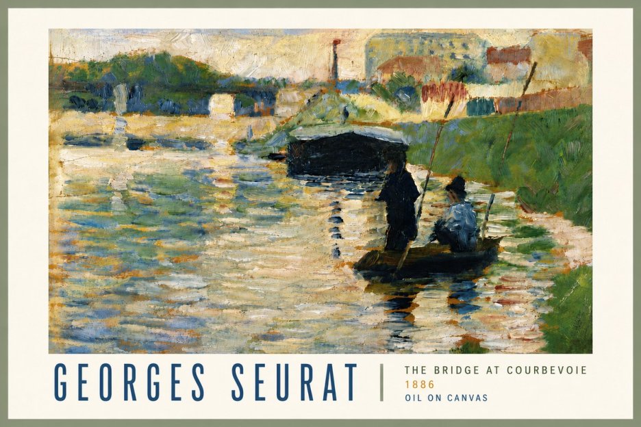 Seurat The Bridge at Courbevoie No5 - Póster