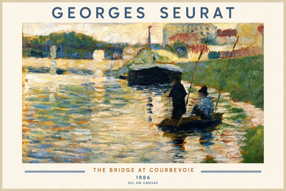 Seurat The Bridge at Courbevoie No6 - Póster