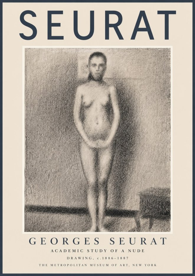 Seurat Academic Study of a Nude No2 - Póster