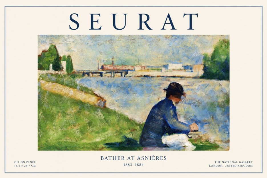 Seurat Bather at Asnières No1 - Póster