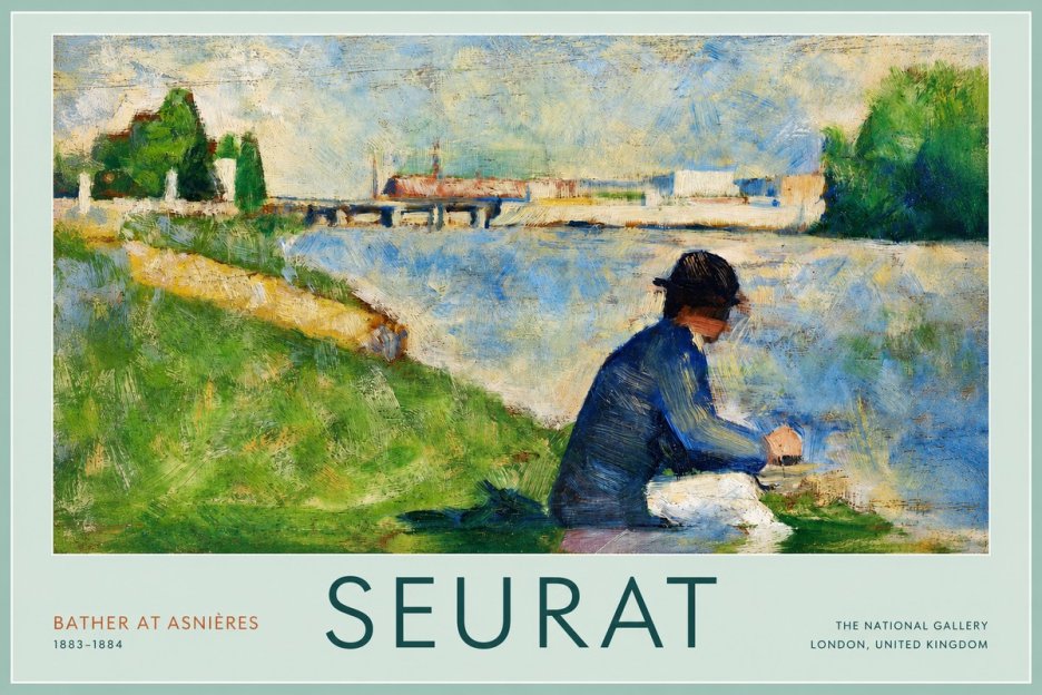 Seurat Bather at Asnières No2 - Póster