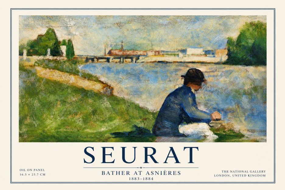 Seurat Bather at Asnières No3 - Póster