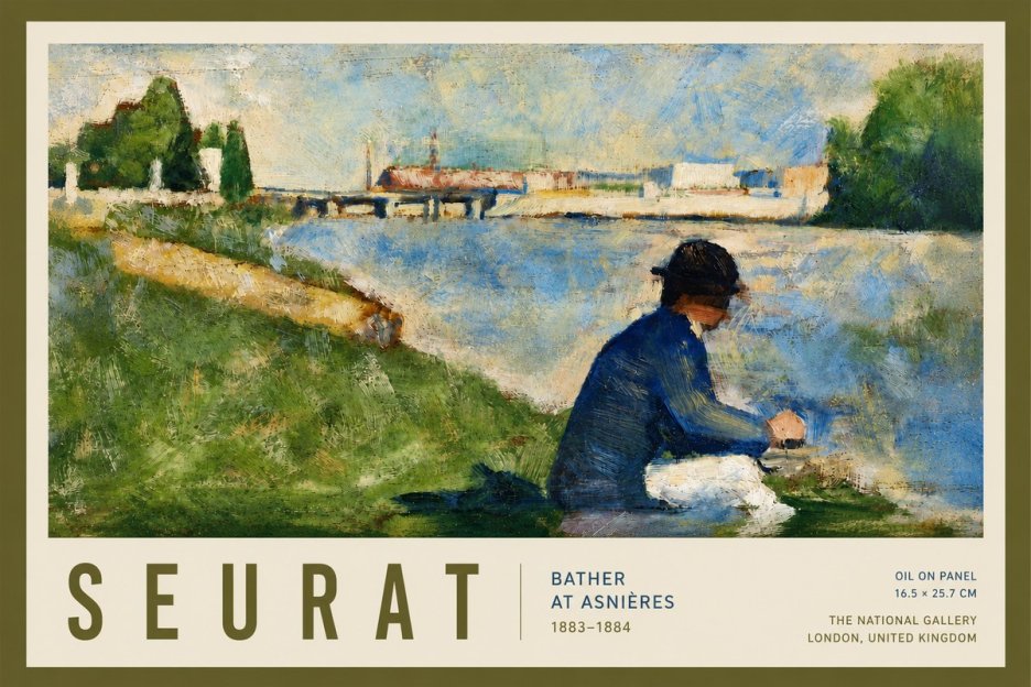 Seurat Bather at Asnières No4 - Póster