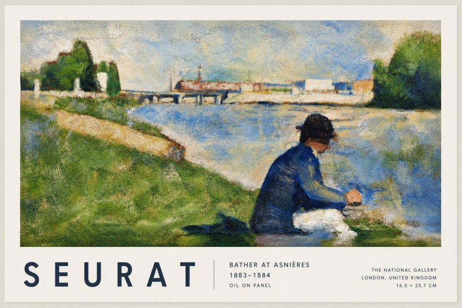 Seurat Bather at Asnières No6 - Póster