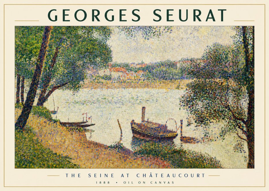 Seurat The Seine at Chateaucourt No4 - Póster