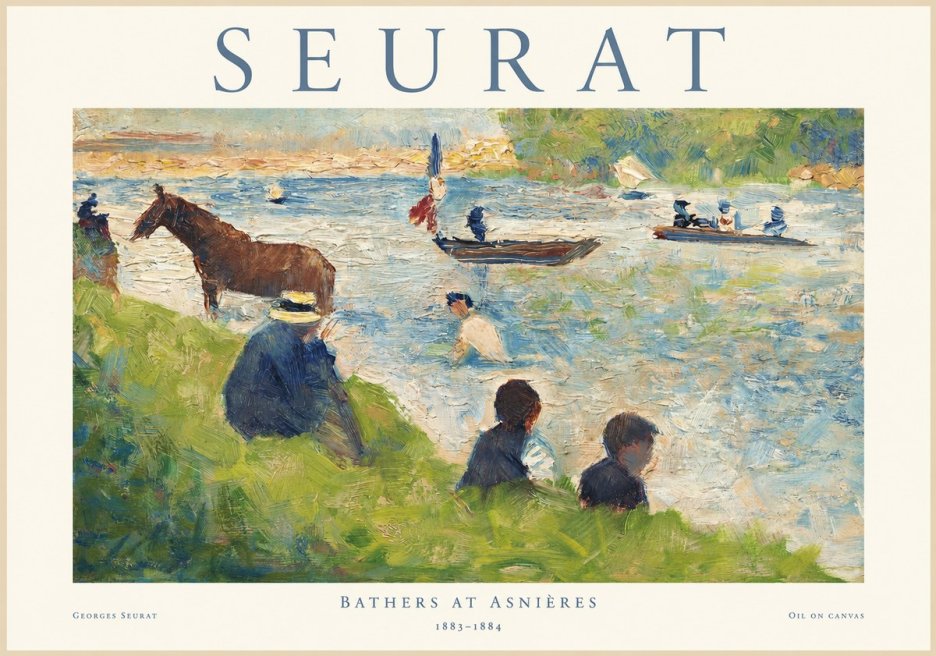 Seurat Bathers at Asnières II No1 - Póster