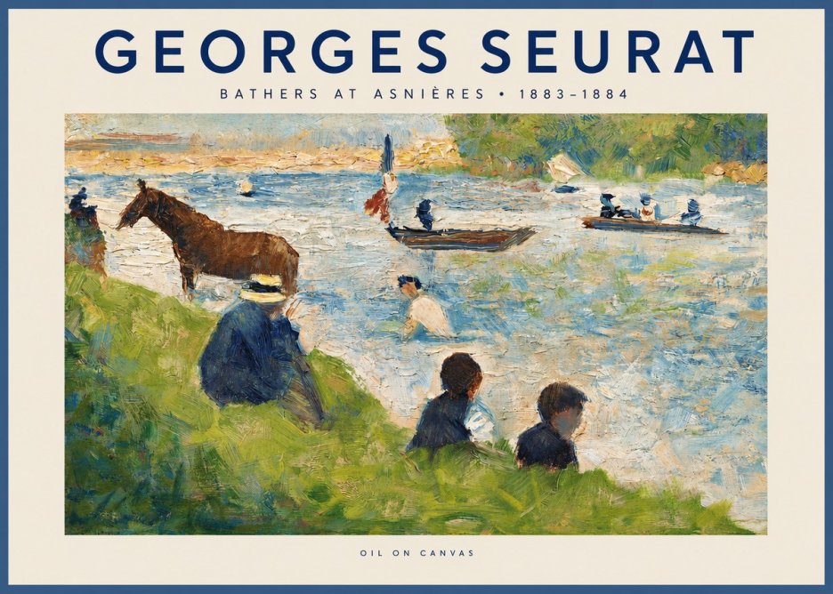 Seurat Bathers at Asnières II No2 - Póster