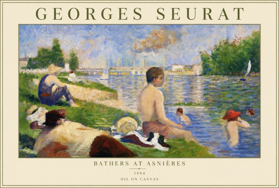 Seurat Bathers at Asnières III No5 - Póster