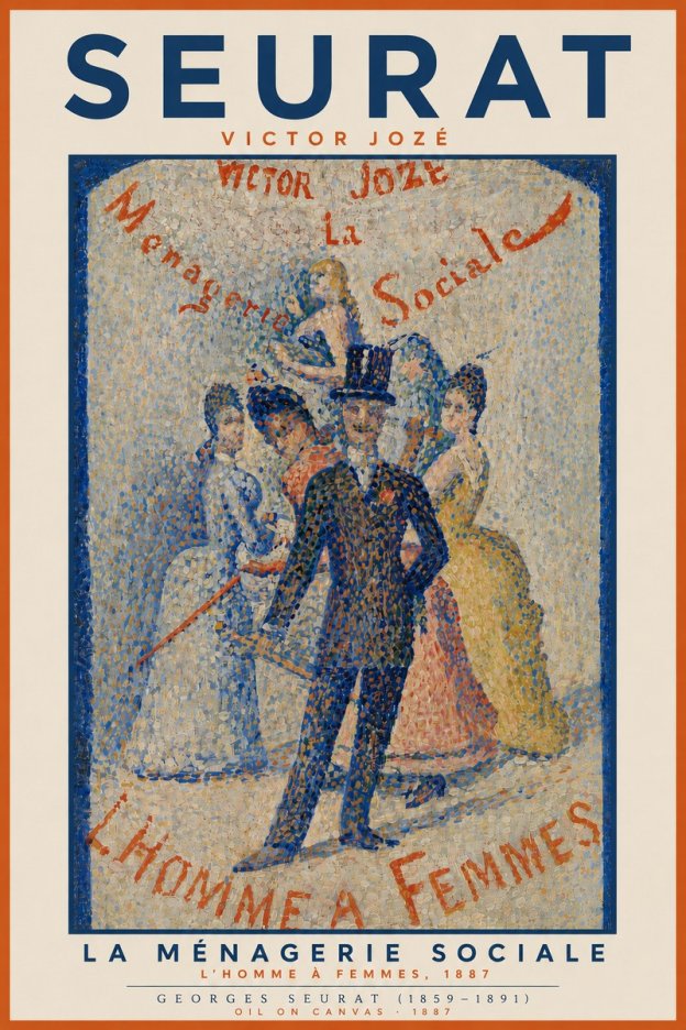 Seurat L'homme À Femmes No4 - Póster